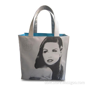 Offset Printing Beach Bag in Satin with Contrast Color Lining, OEM and ODM are Welcome
